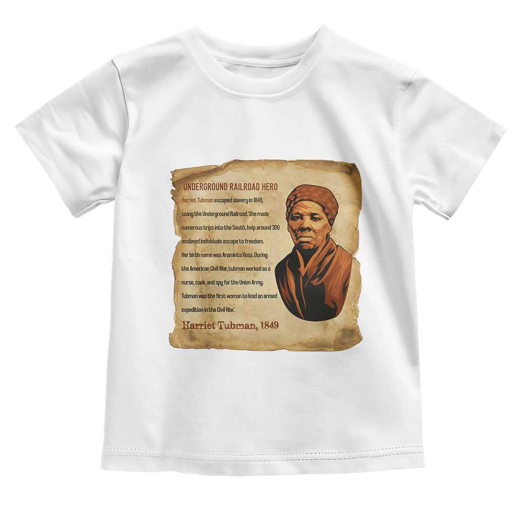 Harriet Tubman Toddler T Shirt Black American Hero Underground Railroad TS12 White Print Your Wear