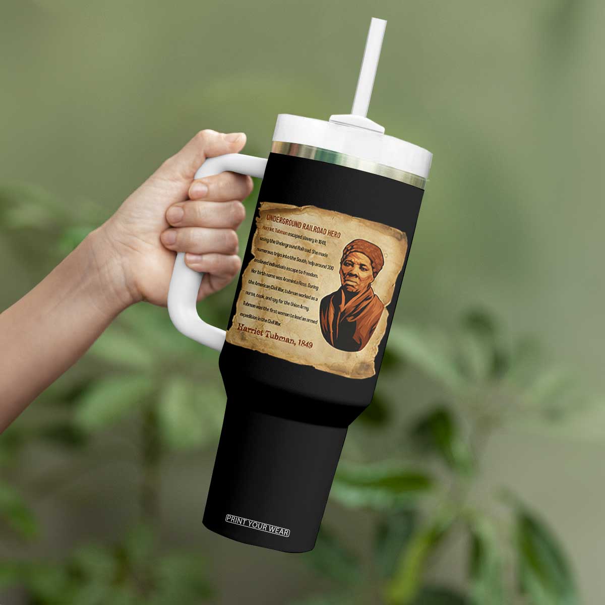 Harriet Tubman Tumbler With Handle Black American Hero Underground Railroad TS12 Print Your Wear