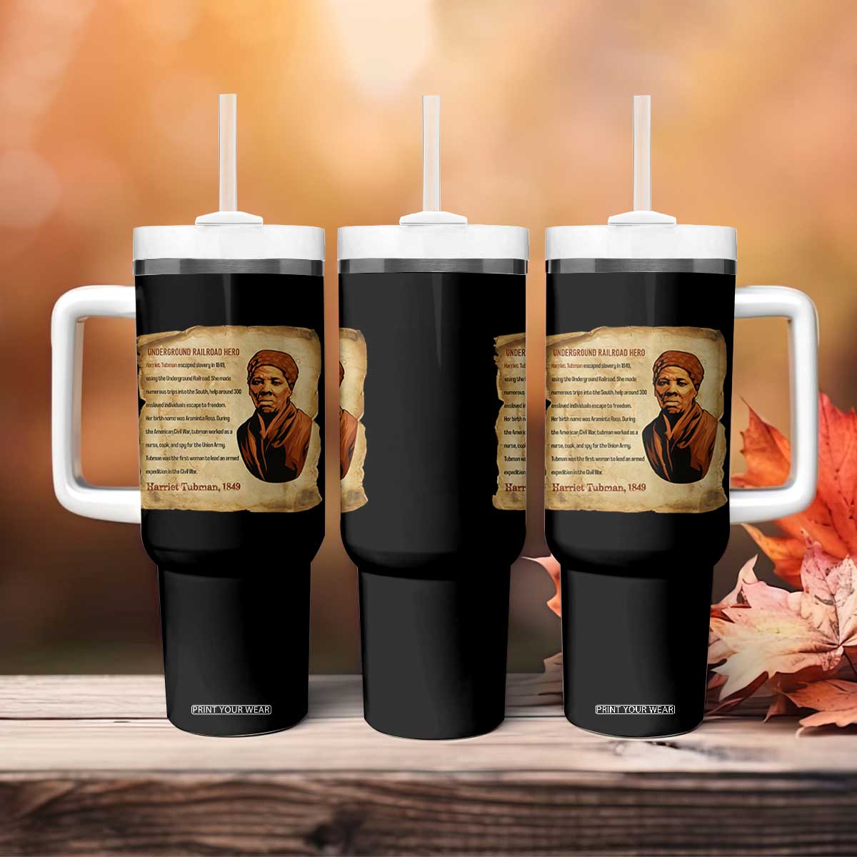 Harriet Tubman Tumbler With Handle Black American Hero Underground Railroad TS12 Print Your Wear