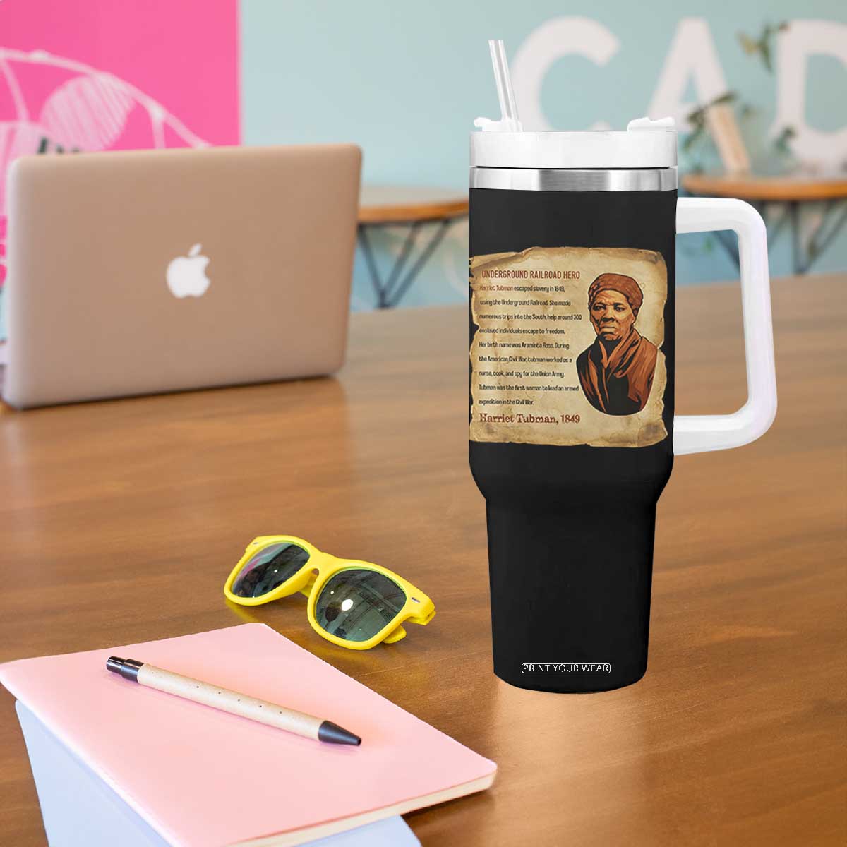 Harriet Tubman Tumbler With Handle Black American Hero Underground Railroad TS12 Print Your Wear