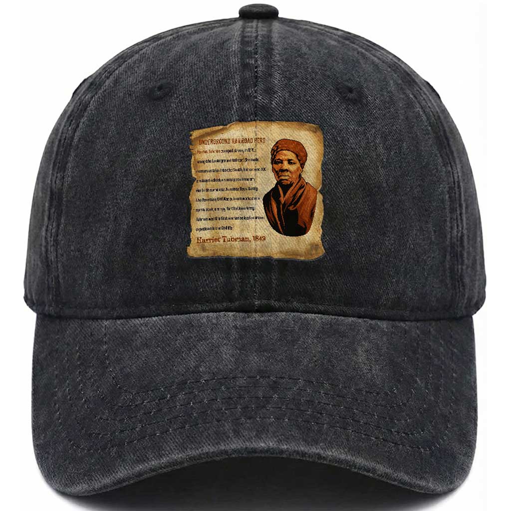 Harriet Tubman Washed Cotton Baseball Cap Black American Hero Underground Railroad TS12 Print Your Wear