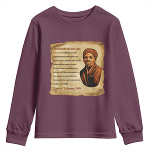 Harriet Tubman Youth Sweatshirt Black American Hero Underground Railroad TS12 Maroon Print Your Wear