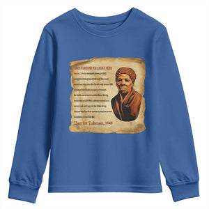 Harriet Tubman Youth Sweatshirt Black American Hero Underground Railroad TS12 Royal Blue Print Your Wear