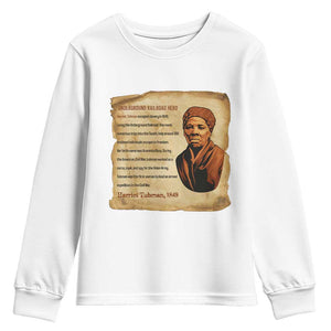 Harriet Tubman Youth Sweatshirt Black American Hero Underground Railroad TS12 White Print Your Wear