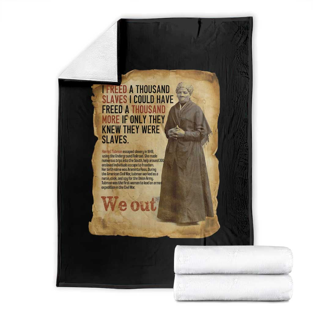 Harriet Tubman We Out Throw Blanket Vintage Black History Gift TS12 Black Print Your Wear