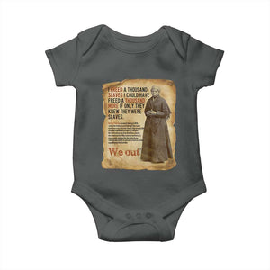 Harriet Tubman We Out Baby Onesie Vintage Black History Gift TS12 Dark Heather Print Your Wear