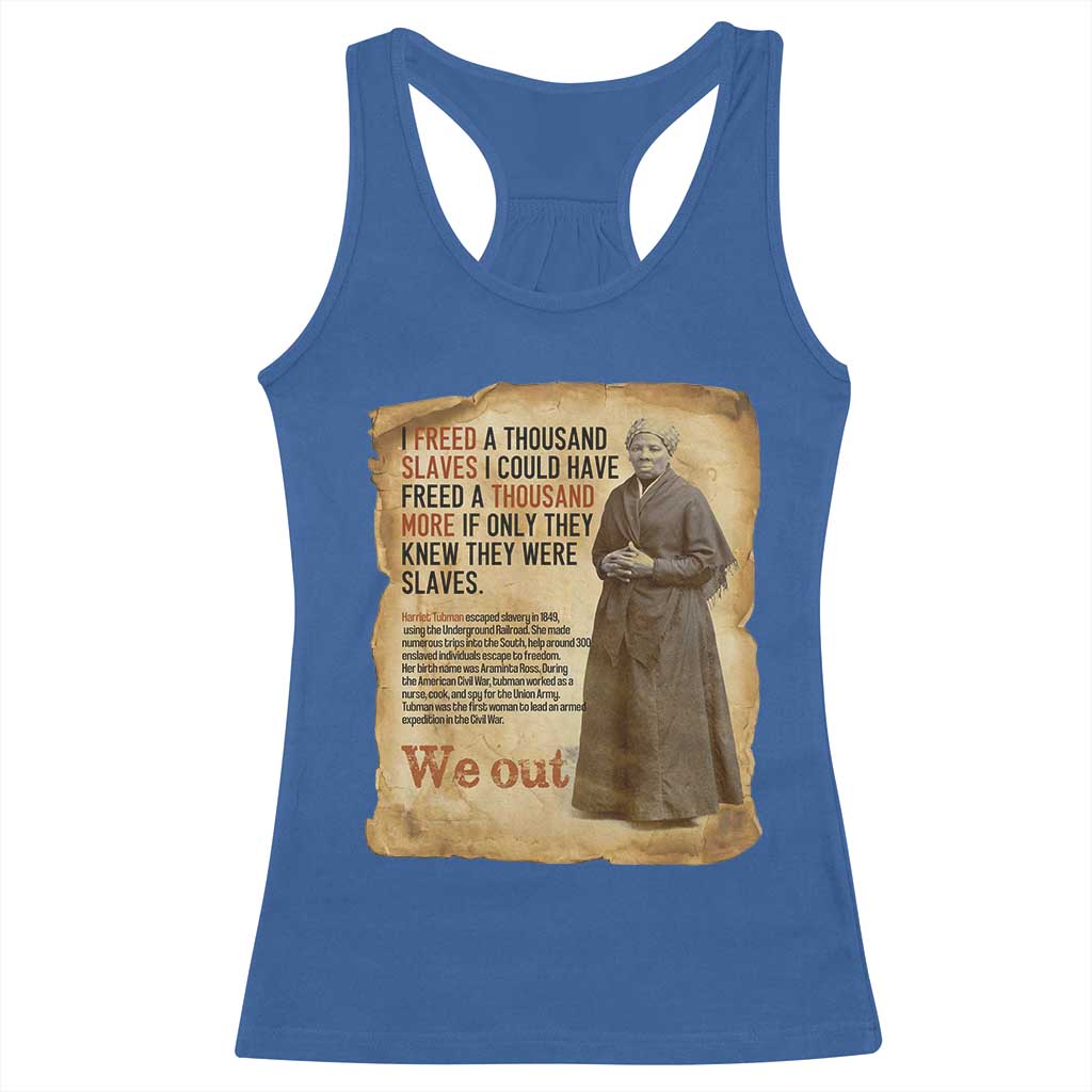 Harriet Tubman We Out Racerback Tank Top Vintage Black History Gift TS12 Royal Blue Print Your Wear