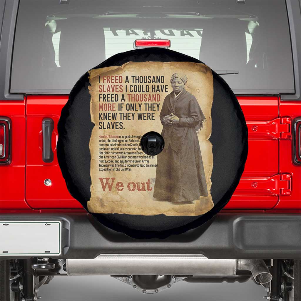 Harriet Tubman We Out Spare Tire Cover Vintage Black History Gift TS12 Black Print Your Wear