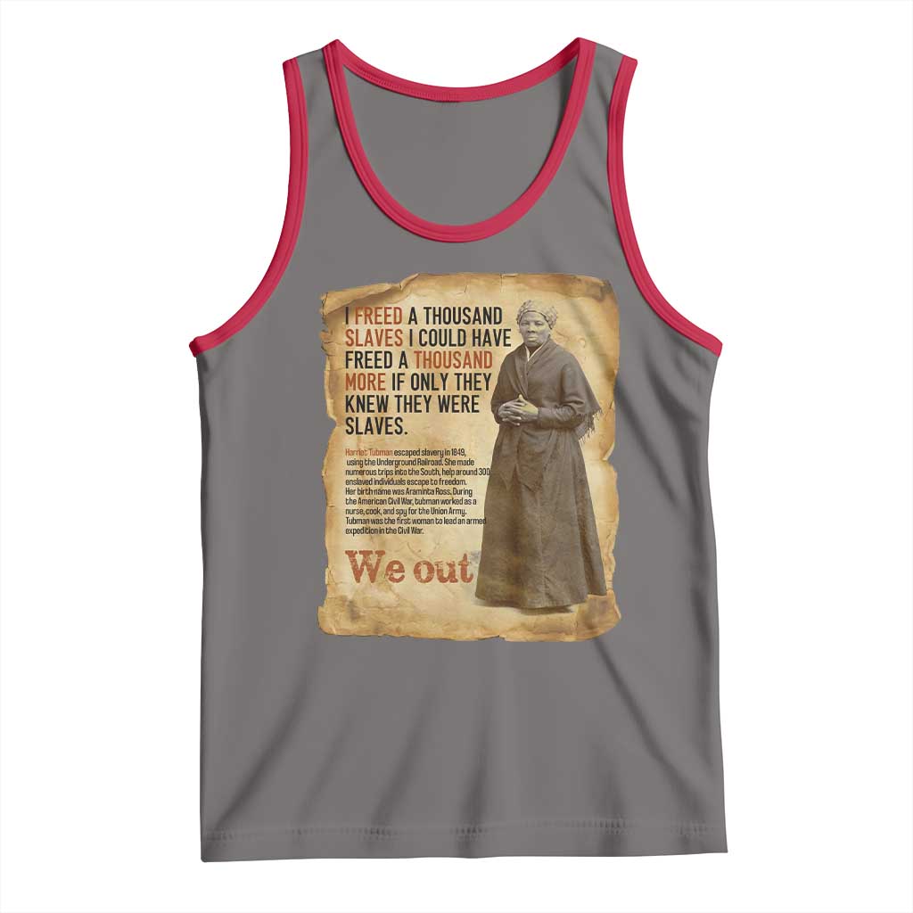 Harriet Tubman We Out Tank Top Vintage Black History Gift TS12 Deep Heather Red Print Your Wear