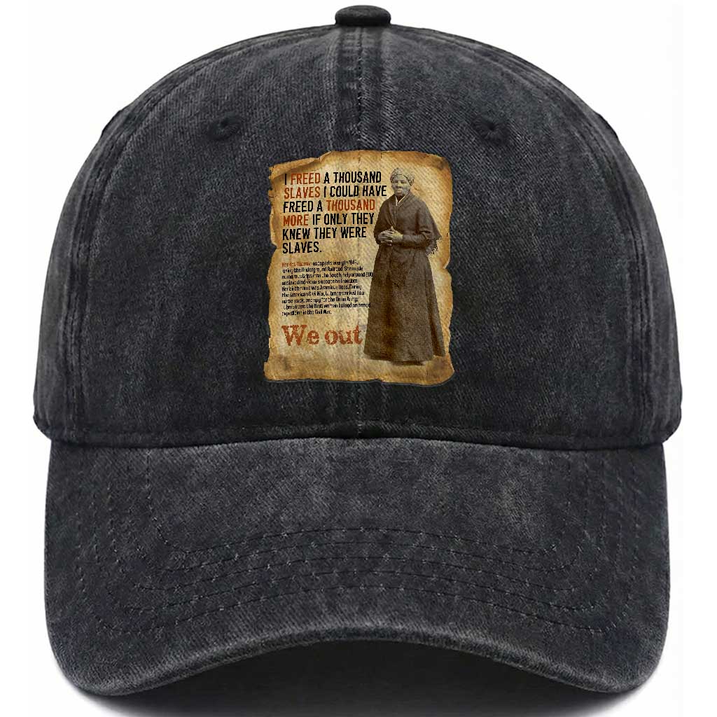Harriet Tubman We Out Washed Cotton Baseball Cap Vintage Black History Gift TS12 Print Your Wear