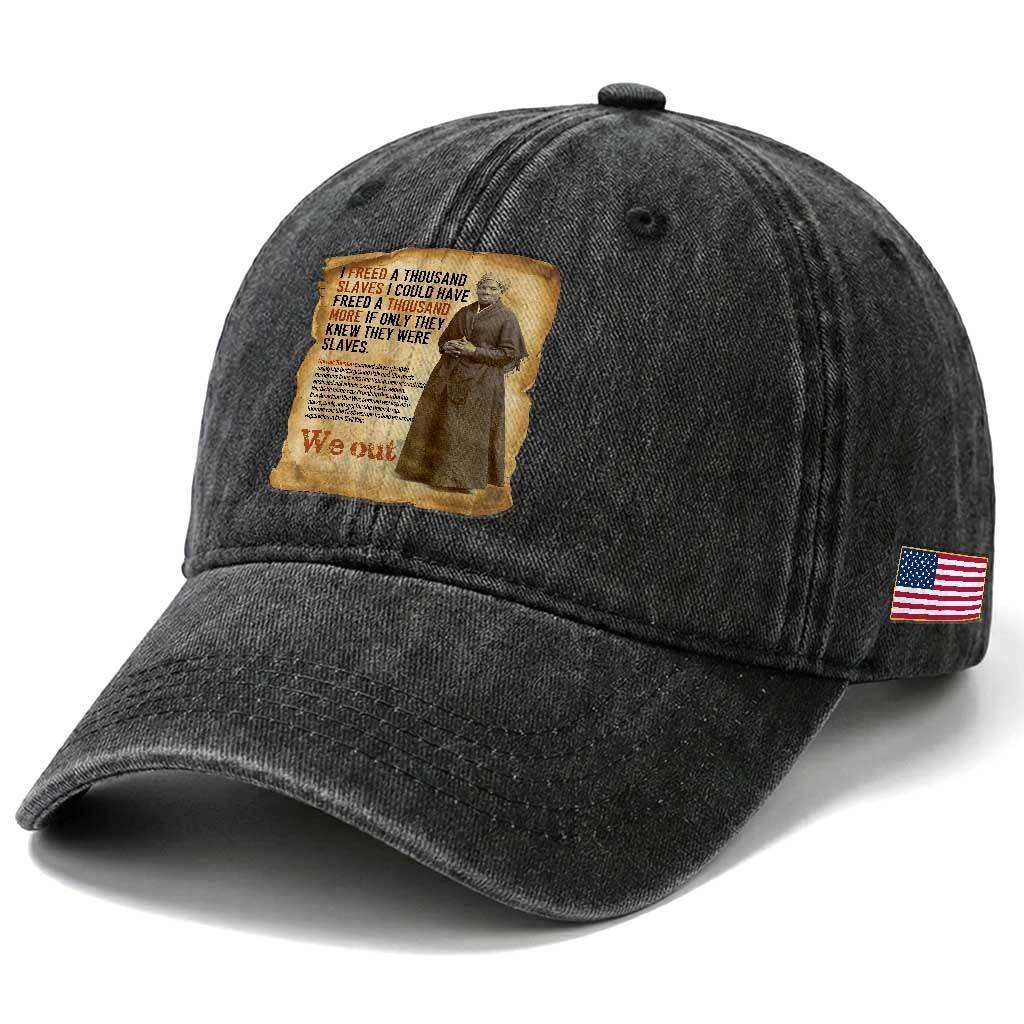 Harriet Tubman We Out Washed Cotton Baseball Cap Vintage Black History Gift TS12 Print Your Wear