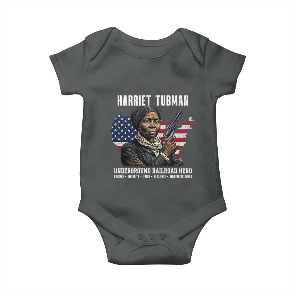Harriet Tubman Patriotic Baby Onesie Female Empowerment History Gift TS12 Dark Heather Print Your Wear