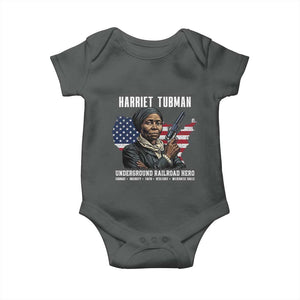Harriet Tubman Patriotic Baby Onesie Female Empowerment History Gift TS12 Dark Heather Print Your Wear