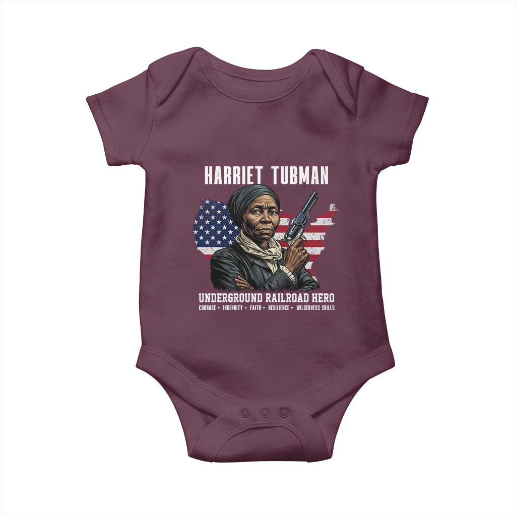 Harriet Tubman Patriotic Baby Onesie Female Empowerment History Gift TS12 Maroon Print Your Wear