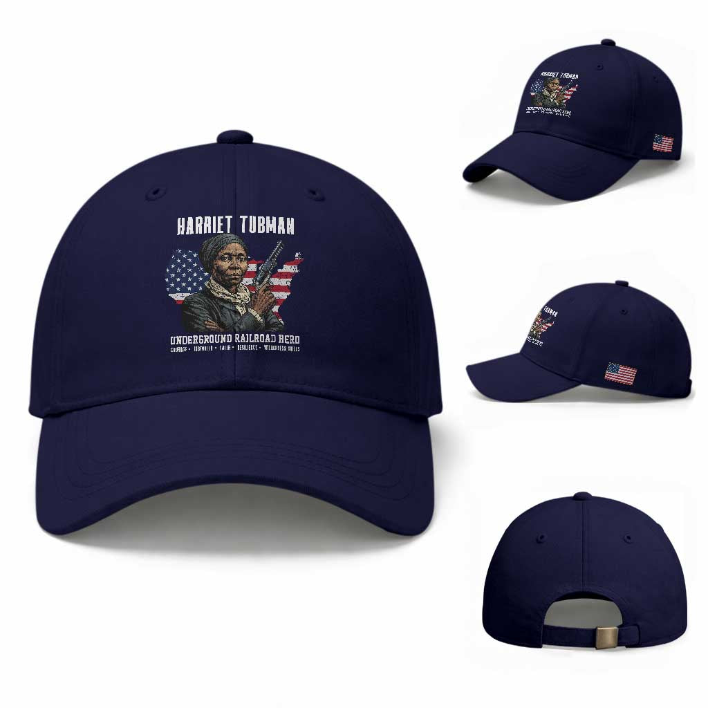 Harriet Tubman Patriotic Baseball Cap Female Empowerment History Gift TS12 Baseball Cap Universal Fit Dark Blue Print Your Wear