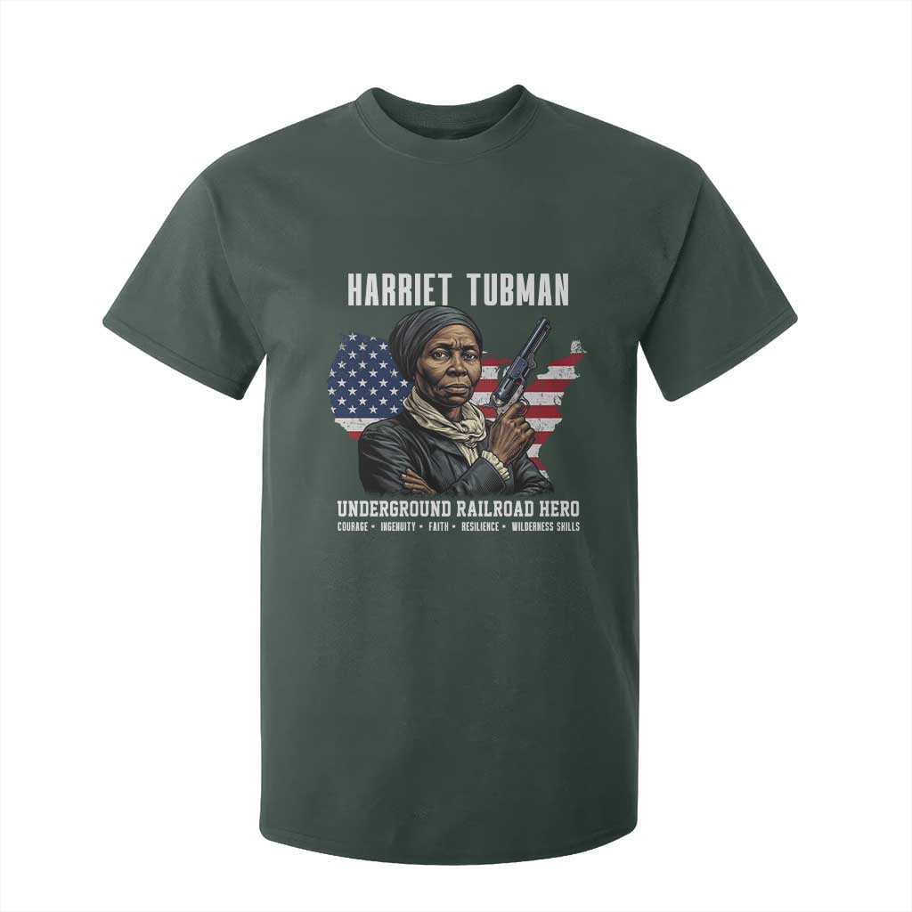 Harriet Tubman Patriotic T Shirt For Kid Female Empowerment History Gift TS12 Dark Forest Green Print Your Wear