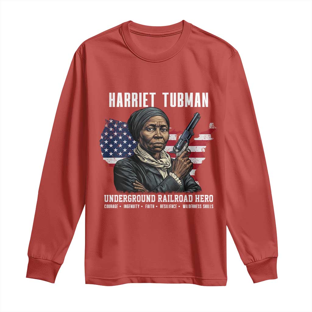 Harriet Tubman Patriotic Long Sleeve Shirt Female Empowerment History Gift TS12 Red Print Your Wear