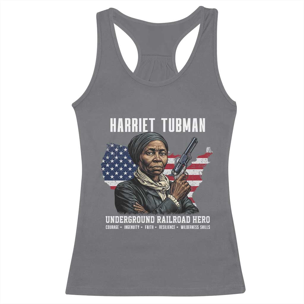Harriet Tubman Patriotic Racerback Tank Top Female Empowerment History Gift TS12 Charcoal Print Your Wear