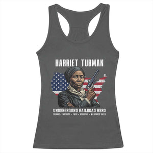 Harriet Tubman Patriotic Racerback Tank Top Female Empowerment History Gift TS12 Dark Heather Print Your Wear