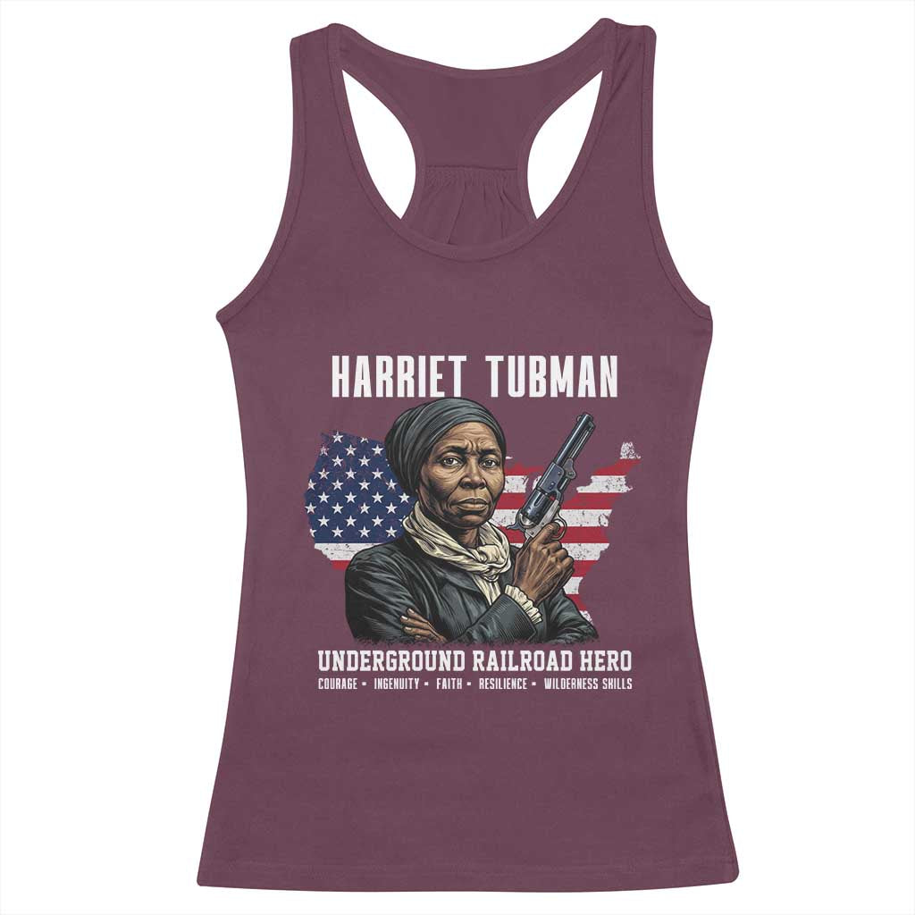 Harriet Tubman Patriotic Racerback Tank Top Female Empowerment History Gift TS12 Maroon Print Your Wear