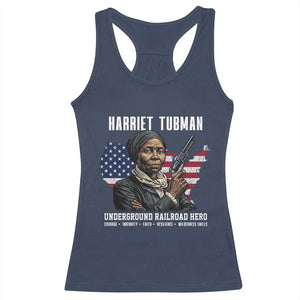 Harriet Tubman Patriotic Racerback Tank Top Female Empowerment History Gift TS12 Navy Print Your Wear