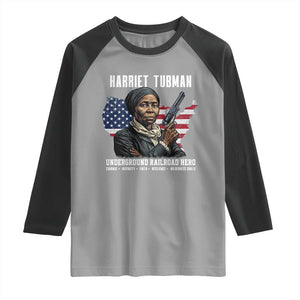 Harriet Tubman Patriotic Raglan Shirt Female Empowerment History Gift TS12 Sport Gray Black Print Your Wear