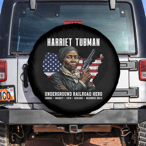Harriet Tubman Patriotic Spare Tire Cover Female Empowerment History Gift TS12 No hole Black Print Your Wear