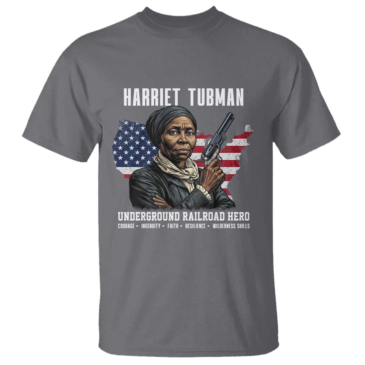 Harriet Tubman Patriotic T Shirt Female Empowerment History Gift TS12 Charcoal Print Your Wear
