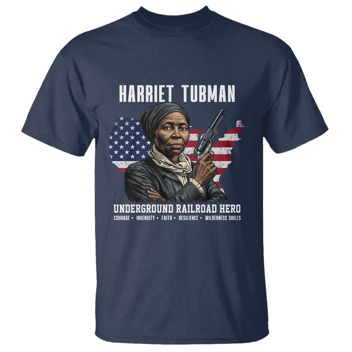 Harriet Tubman Patriotic T Shirt Female Empowerment History Gift TS12 Navy Print Your Wear