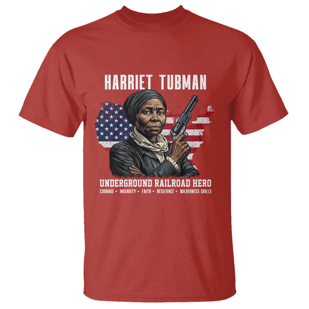Harriet Tubman Patriotic T Shirt Female Empowerment History Gift TS12 Red Print Your Wear