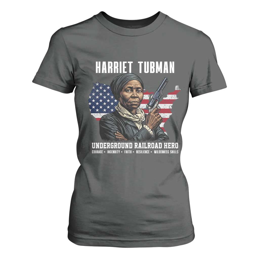 Harriet Tubman Patriotic T Shirt For Women Female Empowerment History Gift TS12 Dark Heather Print Your Wear