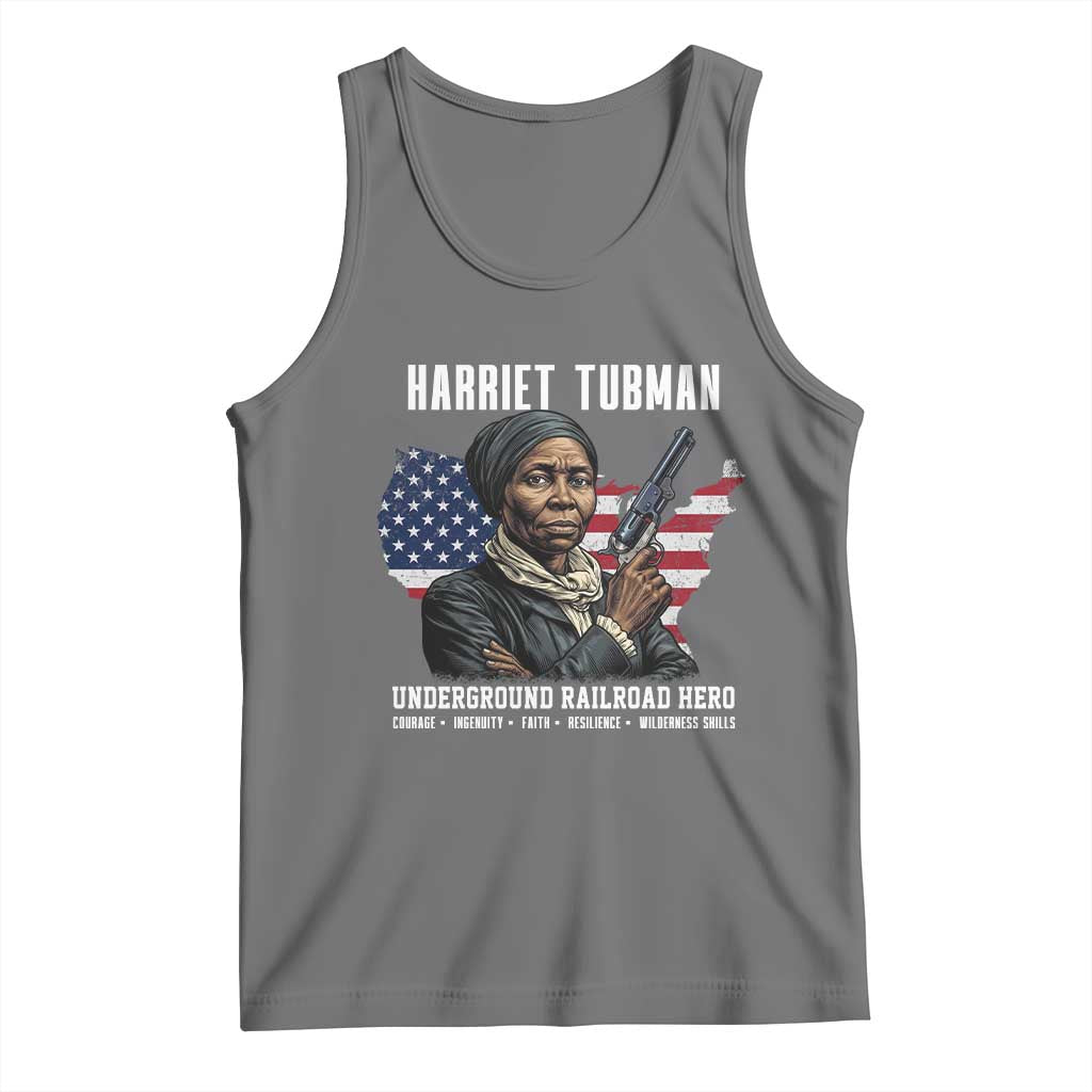 Harriet Tubman Patriotic Tank Top Female Empowerment History Gift TS12 Black Heather Print Your Wear
