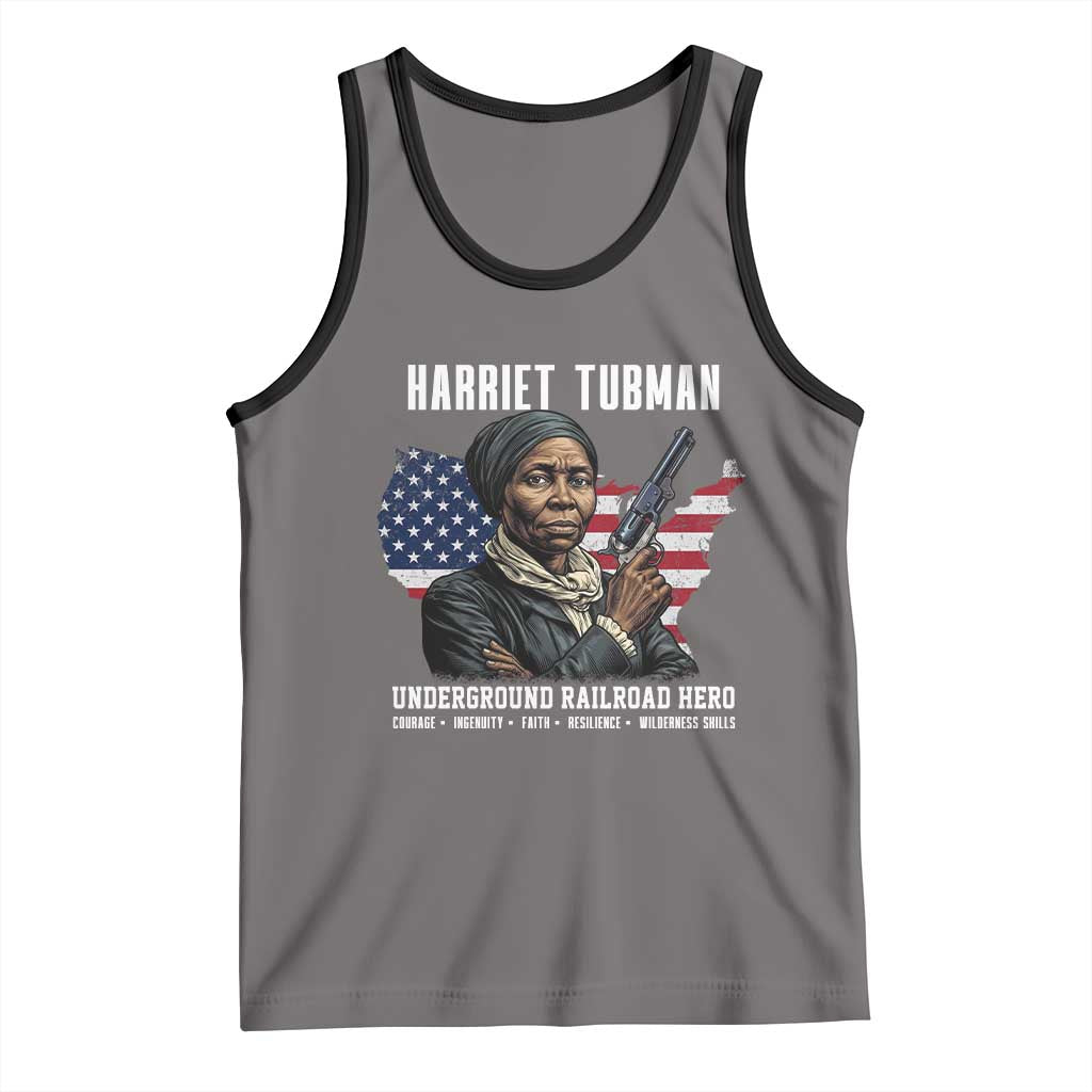Harriet Tubman Patriotic Tank Top Female Empowerment History Gift TS12 Deep Heather Black Print Your Wear
