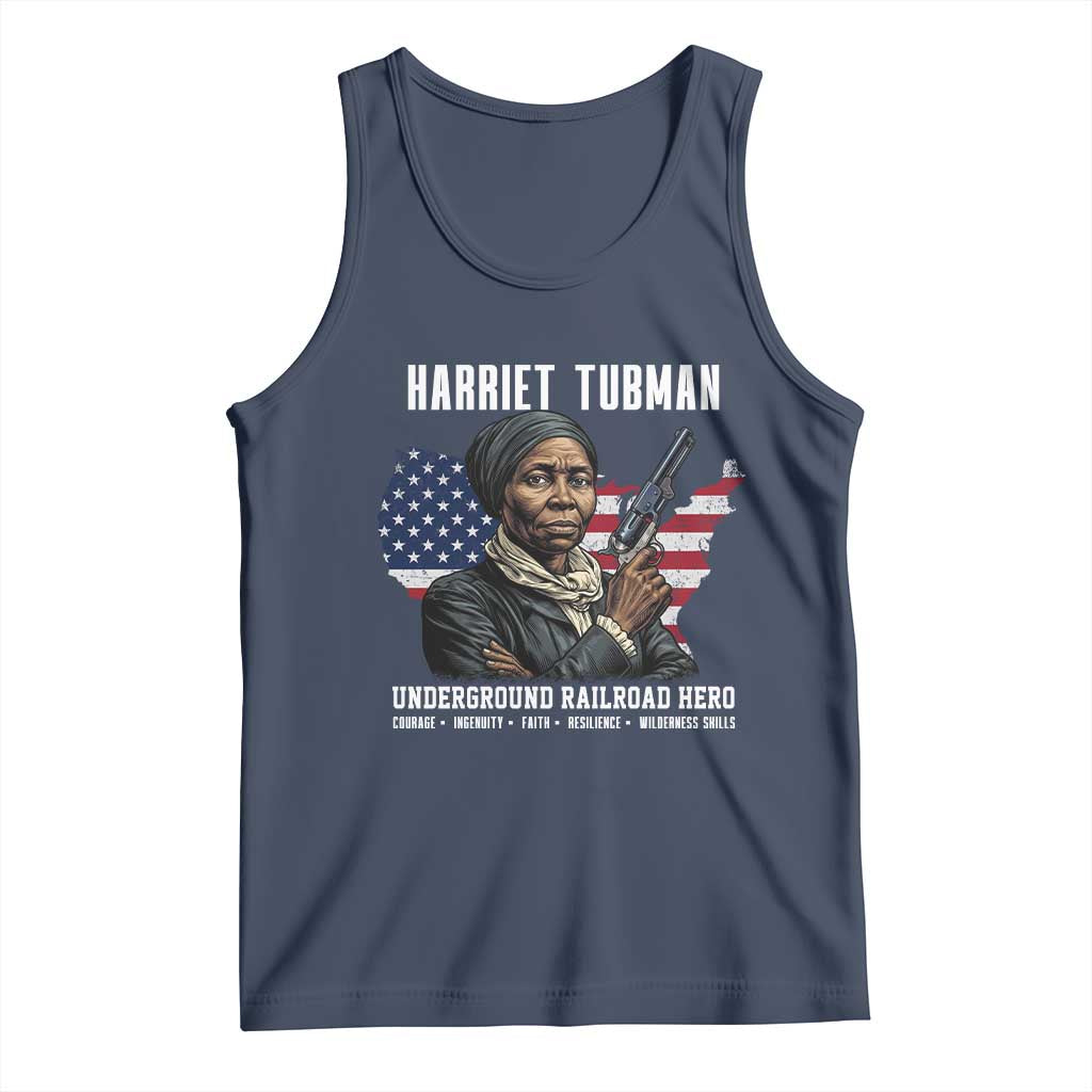 Harriet Tubman Patriotic Tank Top Female Empowerment History Gift TS12 Navy Print Your Wear