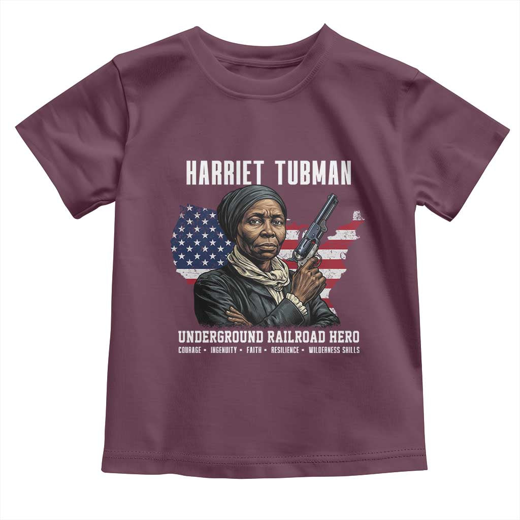 Harriet Tubman Patriotic Toddler T Shirt Female Empowerment History Gift TS12 Maroon Print Your Wear