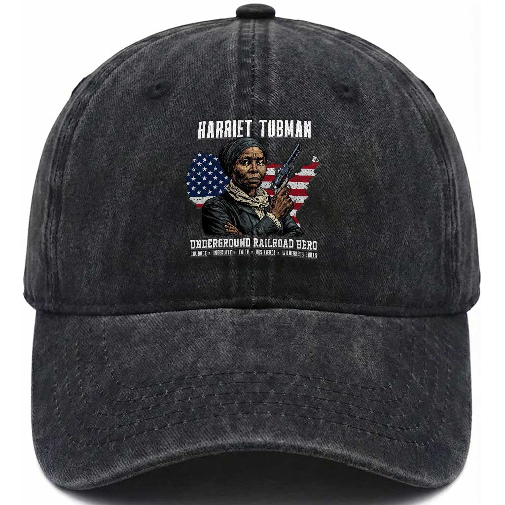 Harriet Tubman Patriotic Washed Cotton Baseball Cap Female Empowerment History Gift TS12 Print Your Wear