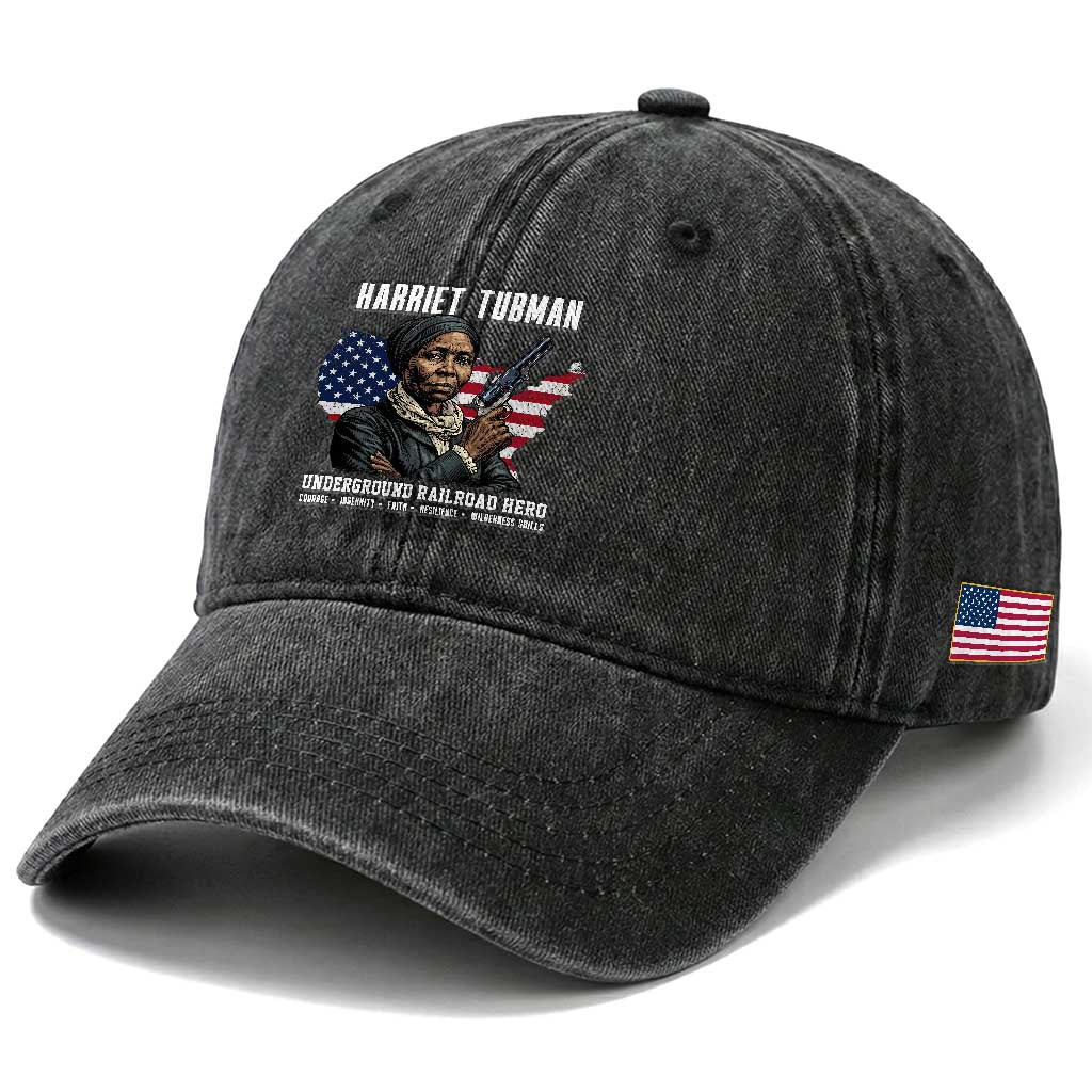 Harriet Tubman Patriotic Washed Cotton Baseball Cap Female Empowerment History Gift TS12 Print Your Wear