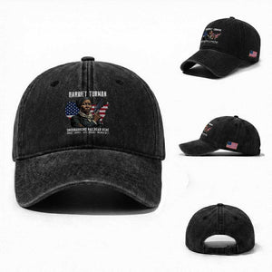 Harriet Tubman Patriotic Washed Cotton Baseball Cap Female Empowerment History Gift TS12 Washed Cap Universal Fit Black Print Your Wear