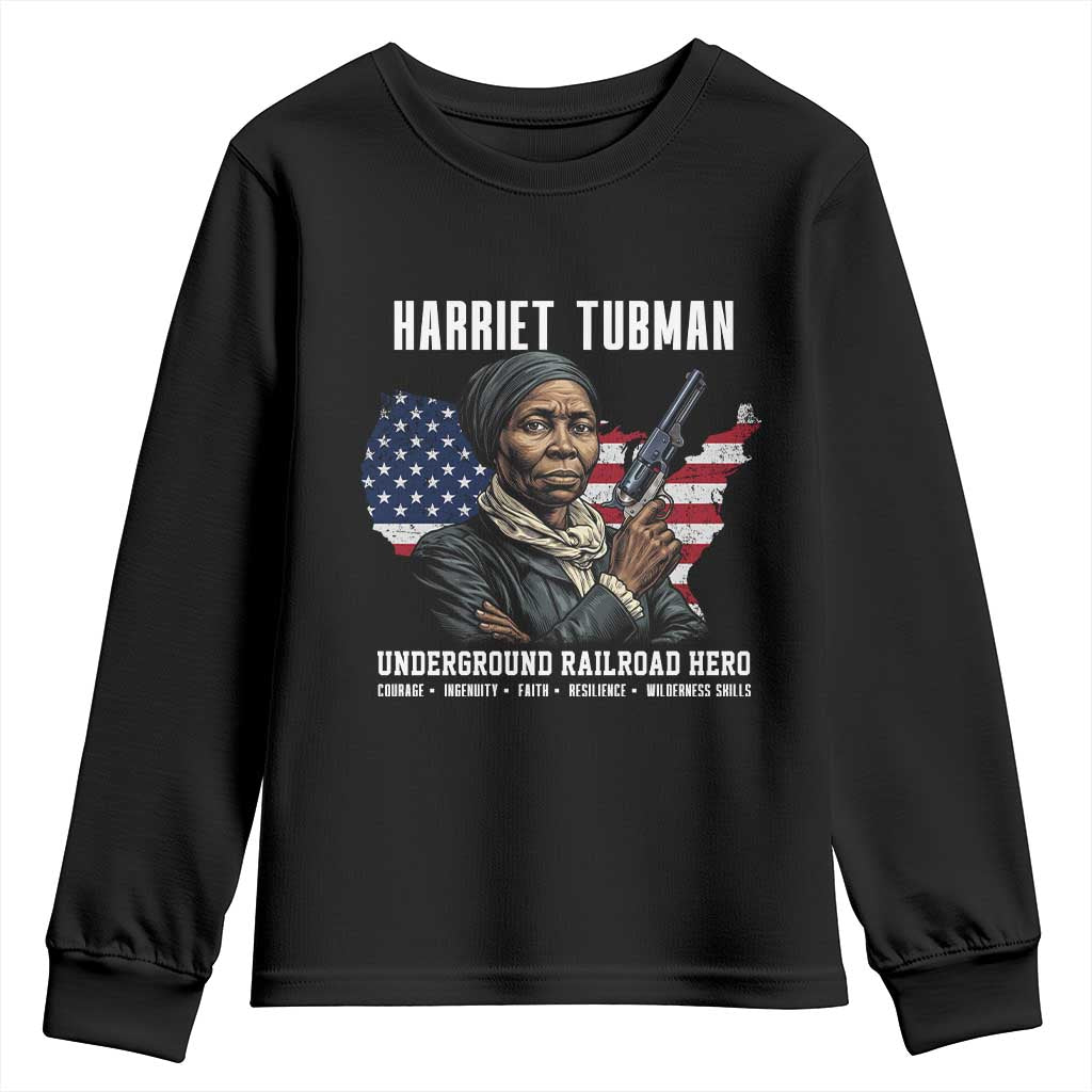 Harriet Tubman Patriotic Youth Sweatshirt Female Empowerment History Gift TS12 Black Print Your Wear
