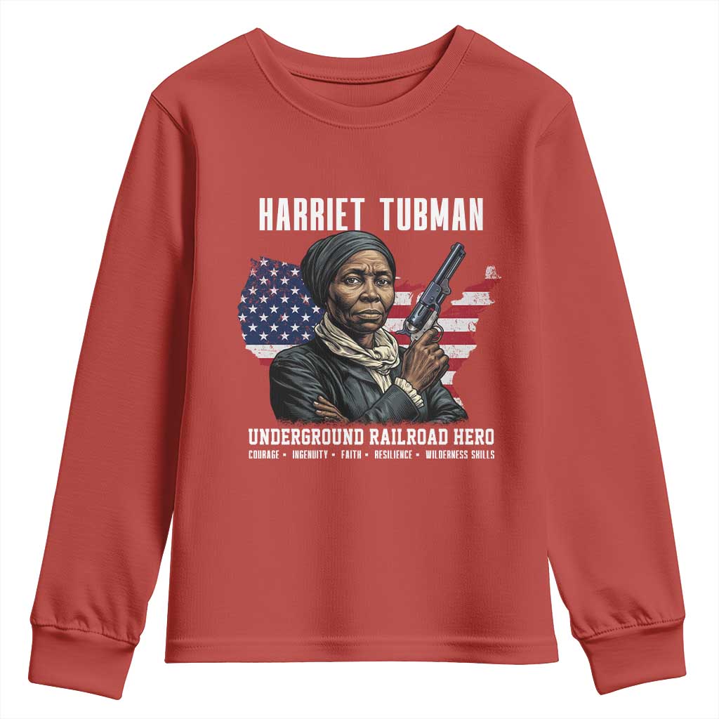 Harriet Tubman Patriotic Youth Sweatshirt Female Empowerment History Gift TS12 Red Print Your Wear