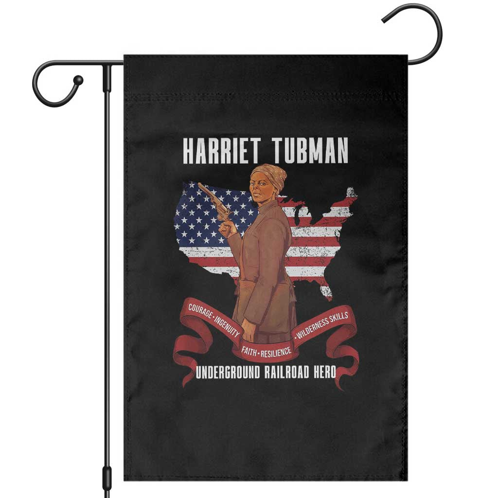 Harriet Tubman Patriotic Garden Flag Strong Black Women Pride TS12 Black Print Your Wear