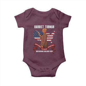 Harriet Tubman Patriotic Baby Onesie Strong Black Women Pride TS12 Maroon Print Your Wear