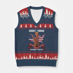Harriet Tubman Patriotic V-Neck Knit Sweater Vest Strong Black Women Pride TS12 Navy Red Print Your Wear