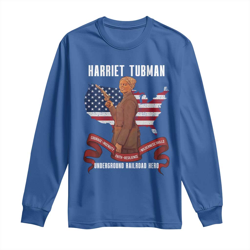 Harriet Tubman Patriotic Long Sleeve Shirt Strong Black Women Pride TS12 Royal Blue Print Your Wear