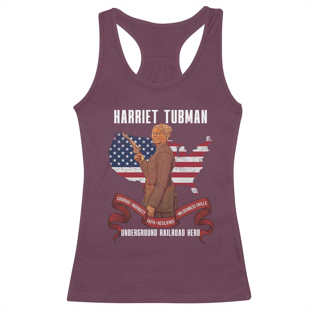 Harriet Tubman Patriotic Racerback Tank Top Strong Black Women Pride TS12 Maroon Print Your Wear