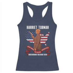 Harriet Tubman Patriotic Racerback Tank Top Strong Black Women Pride TS12 Navy Print Your Wear
