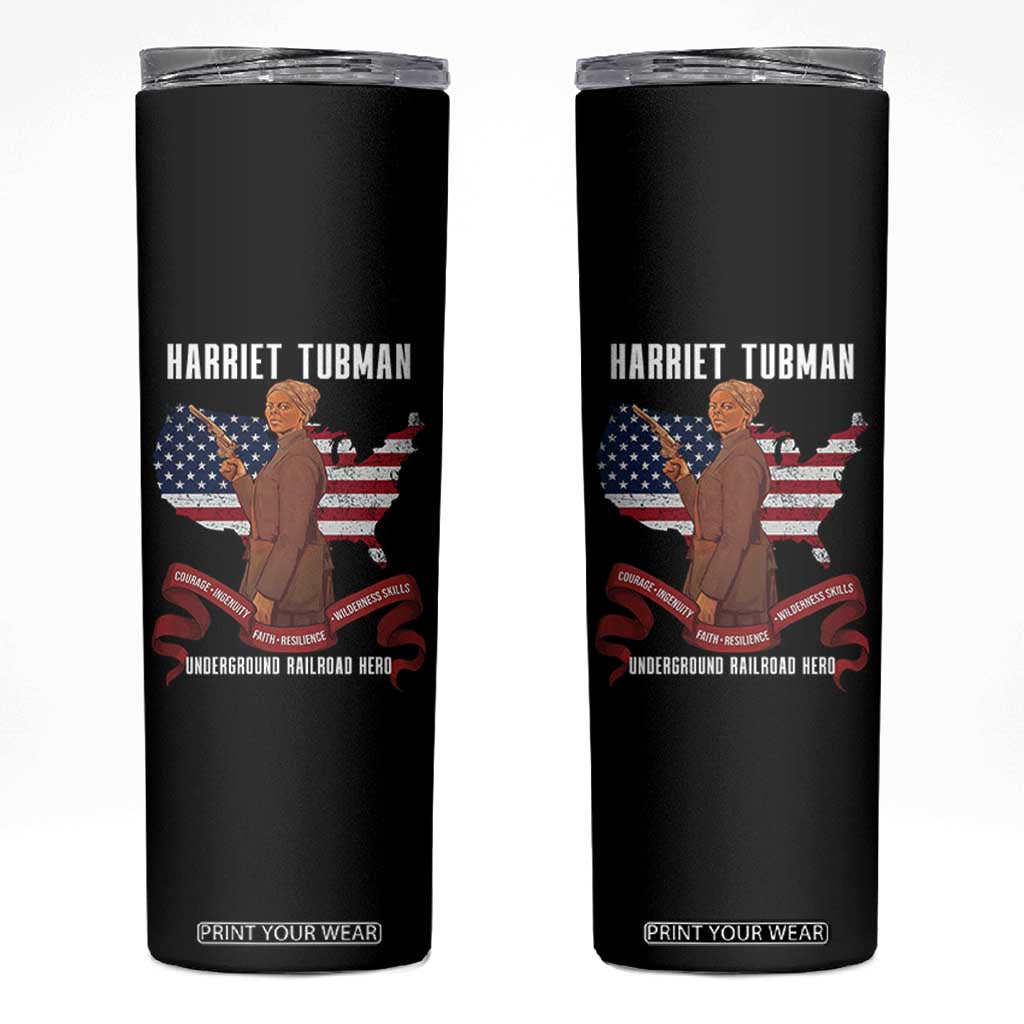 Harriet Tubman Patriotic Skinny Tumbler Strong Black Women Pride TS12 Black Print Your Wear