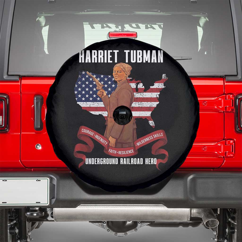 Harriet Tubman Patriotic Spare Tire Cover Strong Black Women Pride TS12 Black Print Your Wear