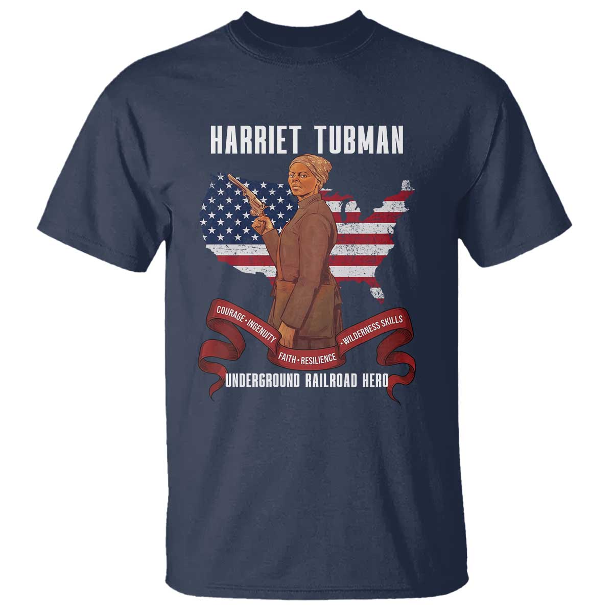 Harriet Tubman Patriotic T Shirt Strong Black Women Pride TS12 Navy Print Your Wear