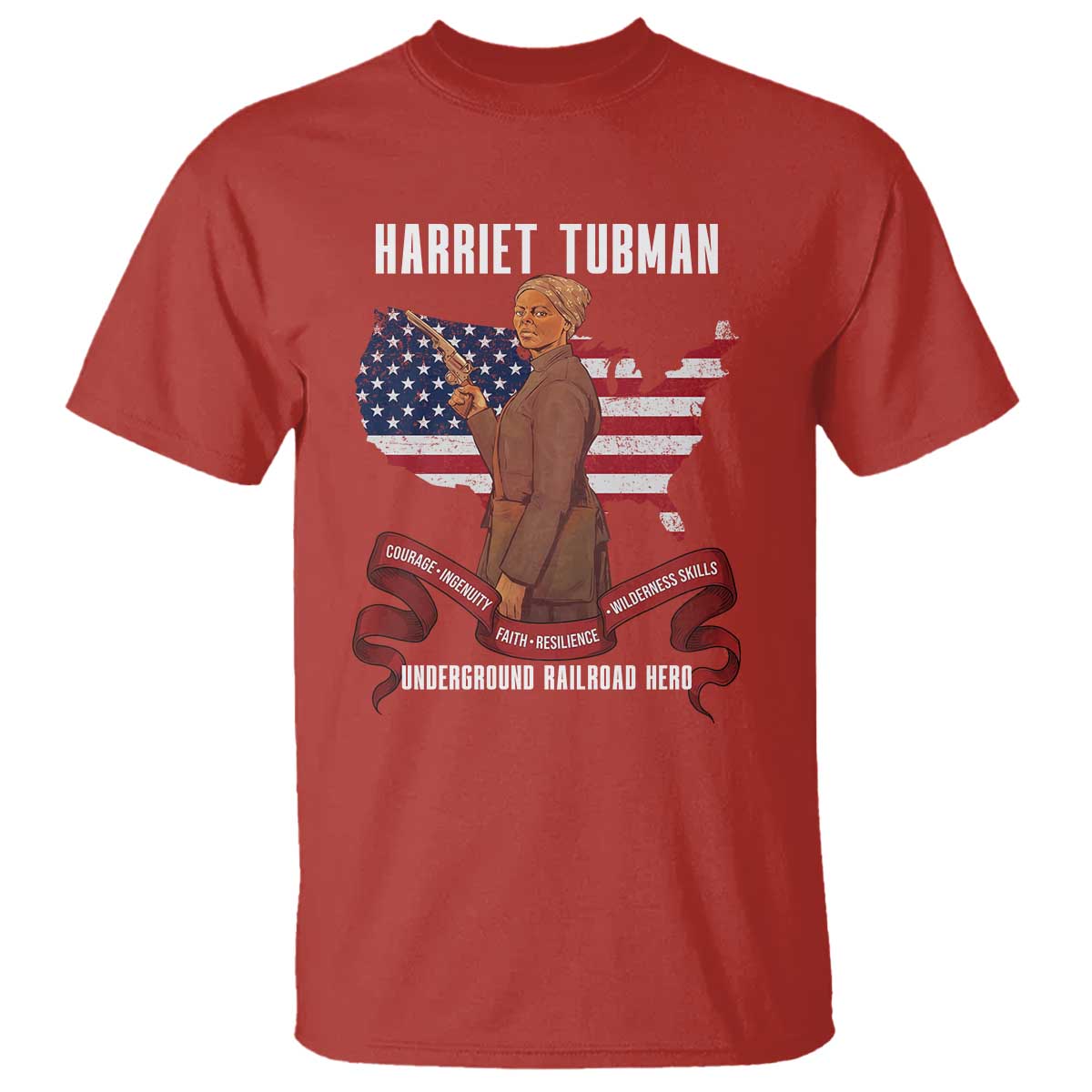 Harriet Tubman Patriotic T Shirt Strong Black Women Pride TS12 Red Print Your Wear